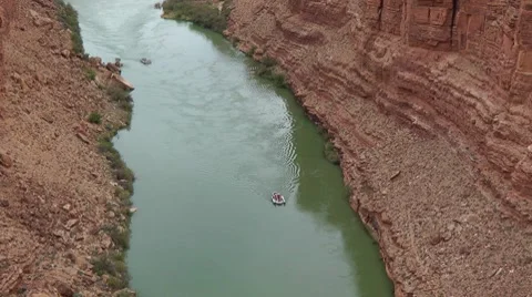 Rafts on the Colorado River Stock Footage 7733662