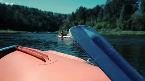Rafts on the river Stock Footage 247967984