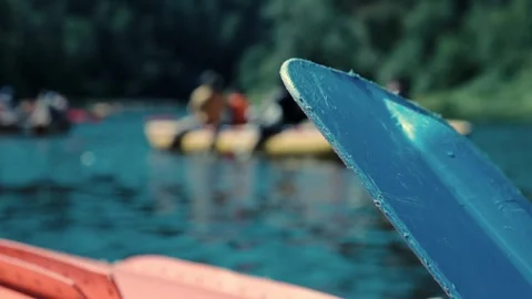 Rafts on the river Stock Footage 247968051