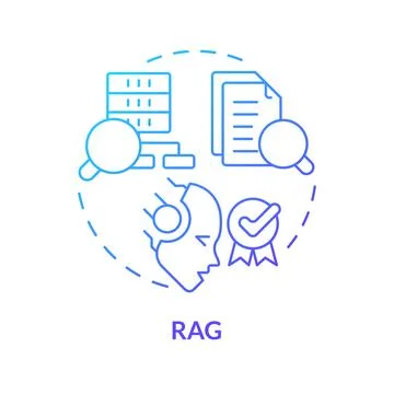 RAG blue gradient concept icon Stock Illustration