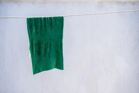 Rag on the clothesline Stock Photos