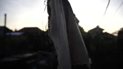 Rag edge with sunset background Stock Footage 329261182