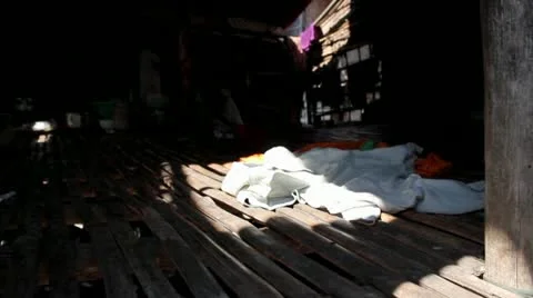 Rag on Floor in Shack Video stock 12358720