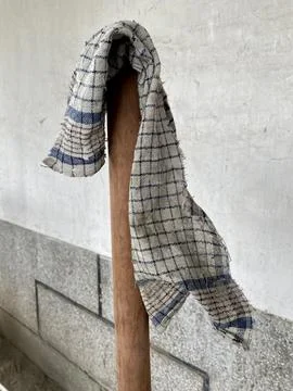 A rag hung on a pole 库存照片