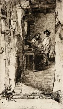 Rag Pickers, Quartier Mouffetard, Paris. James Abbott McNeill Whistler (Uni.. Stock Illustration