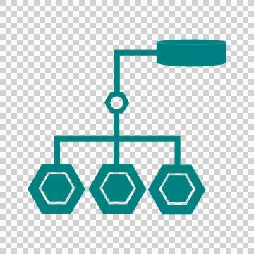 RAG Retrieval Logic Vector Icon — Database, Query Node, Semantic Clusters Illustrazione stock