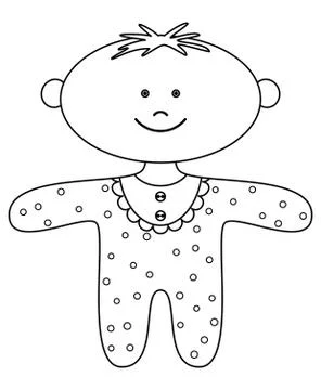 Ragdoll, boy, contours Illustrazione stock