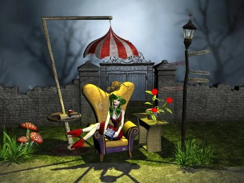 Ragdoll Suzie Bus Stop Stock Illustration