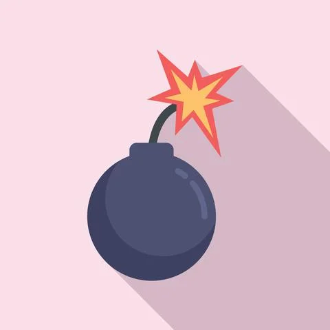 Rage bomb icon, flat style Stock Illustration