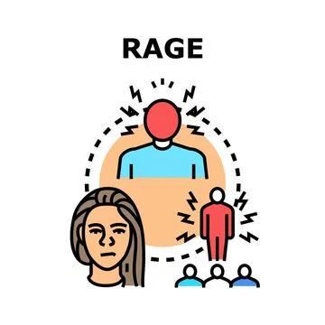 Rage concept illustration displaying anger and frustration Stock Illustration
