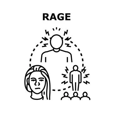 Rage concept illustration displaying anger and frustration Stock Illustration