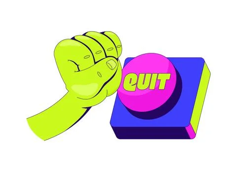 Rage quit button gaming reaction illustration Stock Illustration