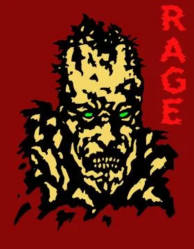 Rage zombie head cover. Vector illustration. Stock Illustration