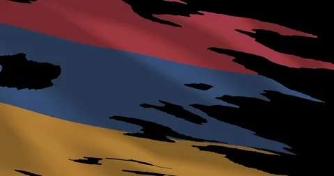 Ragged Armenia Flag Loop Animation Extend the duration as per the need 4K-Full Stock Footage 124533991