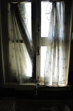 Ragged curtains Stock Photos