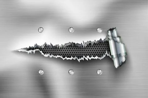 Ragged hole in the metal Stock Illustration