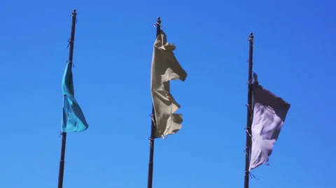 Ragged Old Flags Closeup 스톡 동영상 35909447