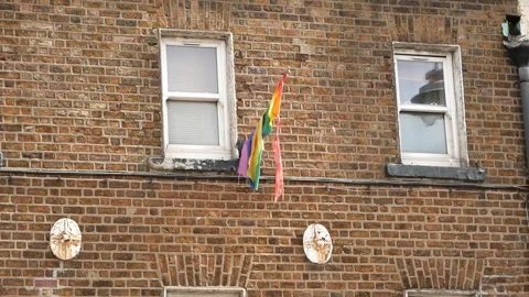 Ragged Pride Flag flapping Stock Footage 273732878