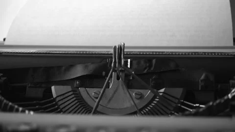 Raging and losing nerves using retro typewriter. Stock Footage 145982996