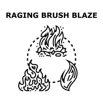 Raging brush blaze concept vector illustration Ilustração Stock