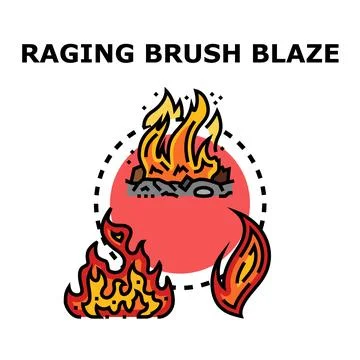 Raging brush blaze concept vector illustration Stock Illustration