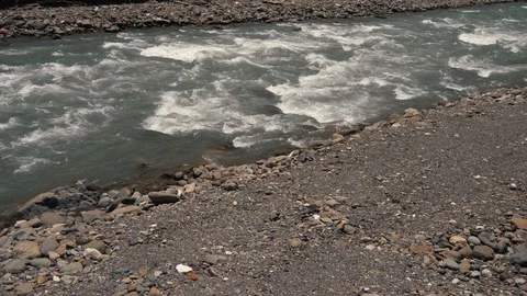 Raging, fast mountain river. Stock Footage 107855035