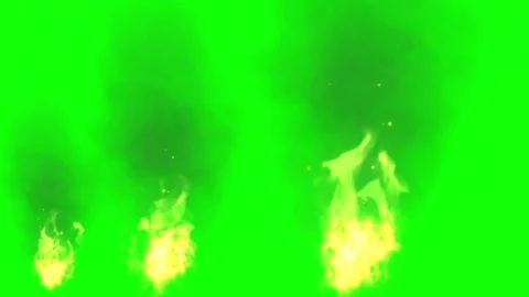 Raging fire motion graphics with green screen background Stock Footage 123816072