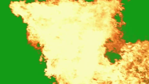 Raging fire motion graphics with green screen background Stock Footage 139557384