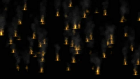 Raging fire at multiple locations with night background Stock Footage 224449560