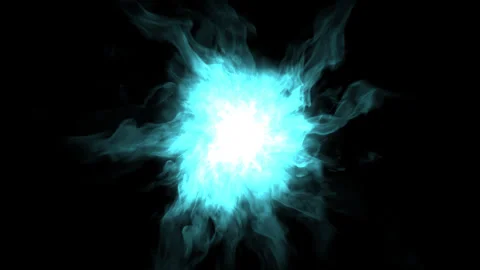Raging flame of a star on a black background Stock Footage 299728372