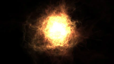 Raging flame of a star on a black background 1 Stock Footage 299728500