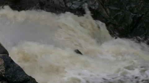 Raging Flood River Stock Footage 34992042