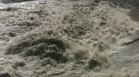 Raging flood river - medium shot Video stock 134785