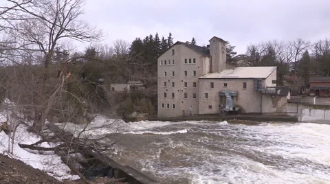 Raging flood river in spring Stock Footage 37035573