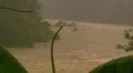 Raging flood Storm Torrential Rain Turbulent Mud Flood River Water w audio HD Footage