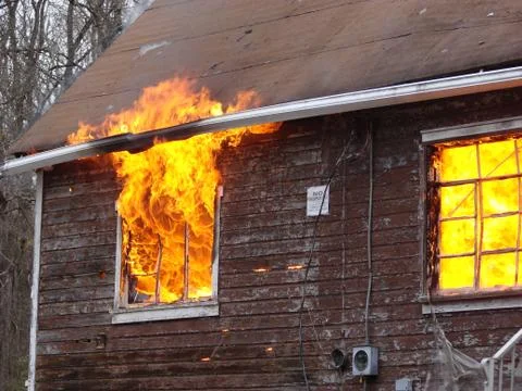 Raging House Fire Stock Photos