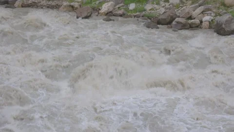 Raging mountain river close 24 30 FPS Stock Footage 157731547