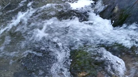 A raging mountain river in close-up. Stock-Footage 159279045