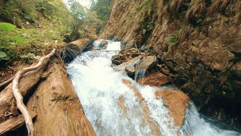 Raging mountain river Stock Footage 95231463