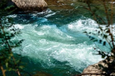 Raging mountain river Stock Photos