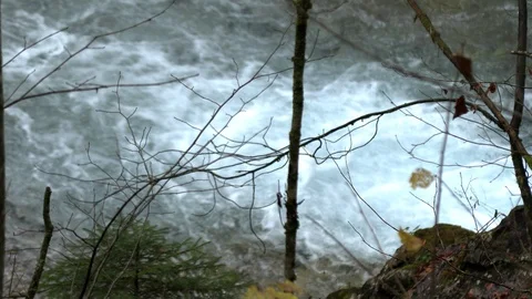 Raging mountain river slow motion Stockbeeldmateriaal 97843960