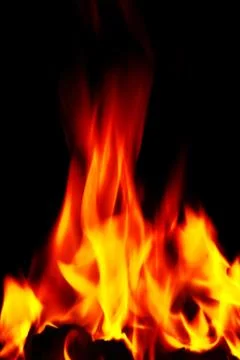 Raging open fire flames Stock Photos