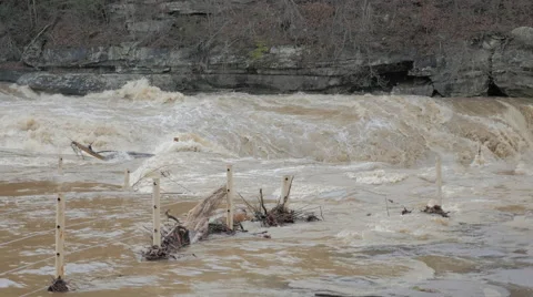 Raging River Flash Flood Above Cumberland Falls Kentucky Stock Footage 58629799