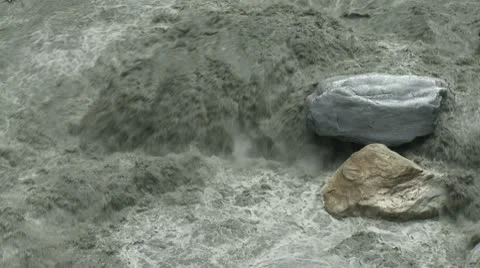Raging River Flash Flood Water Stock Footage