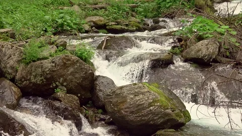 Raging river in mountain 스톡 동영상 111486022