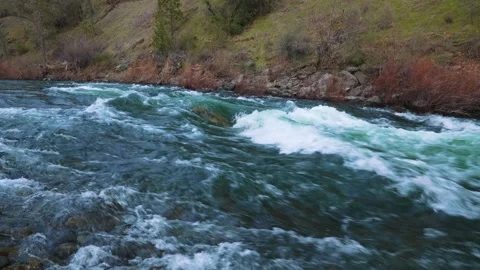 Raging river rapids with strong current ... | Stock Video | Pond5
