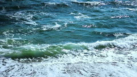A raging sea with waves Stock Footage 317459281