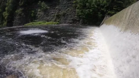 Raging Spillway Stock-Footage 336030927