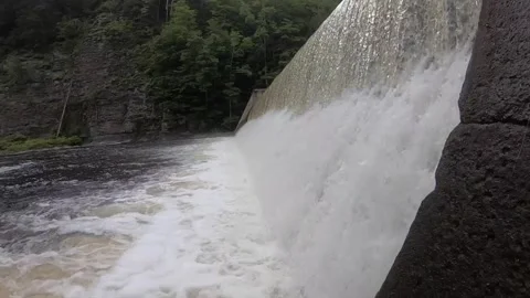 Raging Spillway Stock-Footage 336030942
