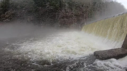 Raging spillway2 Stock-Footage 336144673
